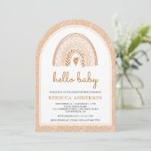 Invitation Baby shower d'arche arc-en-ciel de la terre (Debout devant)