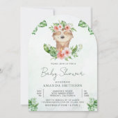 Invitation Baby shower d'arche de fentes florale adorable mig (Devant)