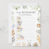 Invitation Baby shower d'arche de Noé Jeu Emoji (Devant)