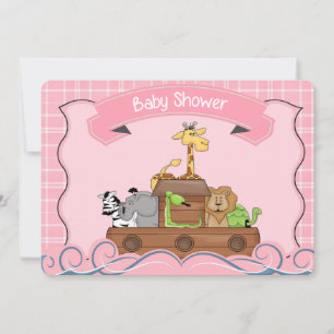 Invitation Baby shower d'arche de Pink Noah