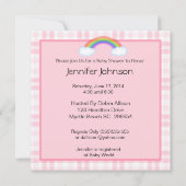 Invitation Baby shower d'arche de Pink Noah (Dos)