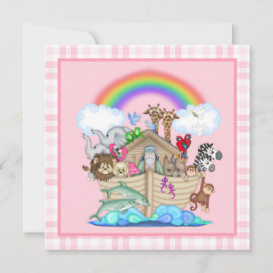 Invitation Baby shower d'arche de Pink Noah