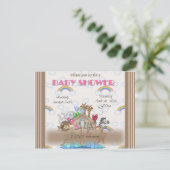 Invitation Baby shower d'arche de Pink Noah (Debout devant)