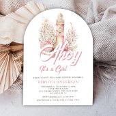 Invitation Baby shower d'arche marine rose Floral