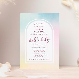 Invitation Baby shower d'arche Ombre Boho Fairy personnalisé