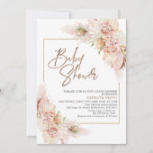 Invitation Baby shower d'arrangement floral sec Boho (Devant)