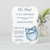 Invitation Baby shower d'arrosage bleu modifiable (Debout devant)