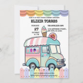 Invitation Baby shower d'arrosage de camion à glace moderne (Devant)