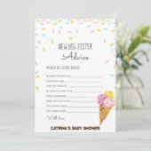 Invitation Baby shower d'arrosage de crème glacée -Nom modifi (Debout devant)