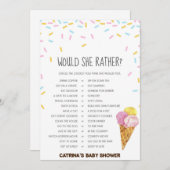 Invitation Baby shower d'arrosage de crème glacée -Nom modifi (Devant / Derrière)