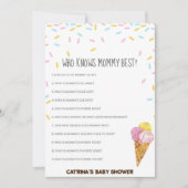 Invitation Baby shower d'arrosage de crème glacée -Nom modifi (Devant)