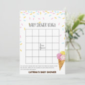 Invitation Baby shower d'arrosage de crème glacée -Nom modifi (Debout devant)