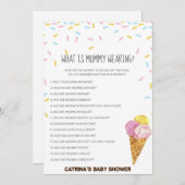 Invitation Baby shower d'arrosage de crème glacée -Nom modifi (Devant / Derrière)