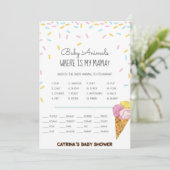 Invitation Baby shower d'arrosage de crème glacée -Nom modifi (Debout devant)