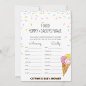 Invitation Baby shower d'arrosage de crème glacée -Nom modifi (Devant)