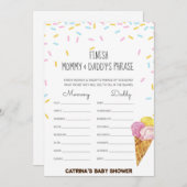 Invitation Baby shower d'arrosage de crème glacée -Nom modifi (Devant / Derrière)