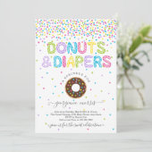 Invitation Baby shower d'arrosage des beignes et des plongeur (Debout devant)