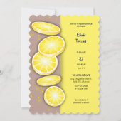 Invitation Baby shower d'arrosage moderne en tranches de citr (Devant)