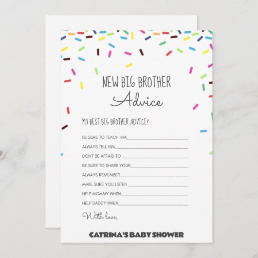 Invitation Baby shower d'arrosage - Nom modifiable, 5x7 (Devant / Derrière)