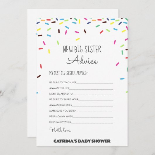 Invitation Baby shower d'arrosage - Nom modifiable, 5x7 (Devant / Derrière)