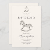 Invitation Baby shower d'art à cheval à rochers (Devant / Derrière)