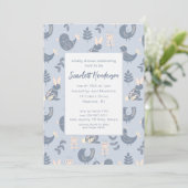 Invitation Baby shower d'art populaire de style scandinave In (Debout devant)