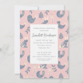 Invitation Baby shower d'art populaire de style scandinave In (Devant)