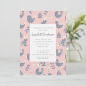 Invitation Baby shower d'art populaire de style scandinave In (Debout devant)