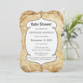 Invitation Baby shower d'art populaire Floral Garland (Debout devant)