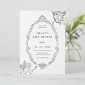 Invitation baby shower d'art vintage cupide baroque (Debout devant)