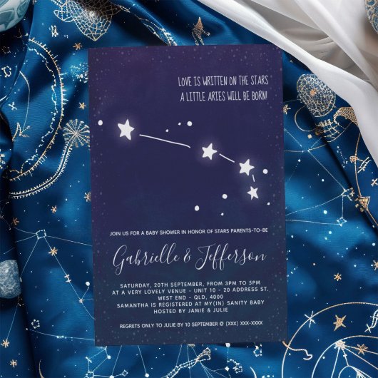 Invitation Baby shower d'astrologie Aries