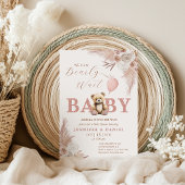 Invitation Baby shower D'Attente Bprécoce Rose Boho Floral Gi