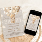 Invitation Baby shower d'attente de l'ours à air chaud