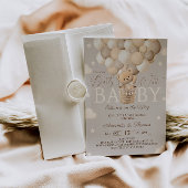 Invitation Baby shower d'attente de l'ours à air chaud