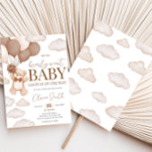 Invitation Baby shower d'attente de l'ours Brown