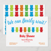 Invitation Baby shower d'attente de l'ours de gomme (Devant / Derrière)