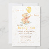 Invitation Baby shower d'attente de l'ours en peluche (Devant)