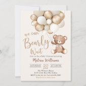Invitation Baby shower d'attente de l'ours en peluche (Devant)