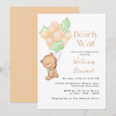 Invitation Baby shower d'attente de l'ours en peluche (Devant / Derrière)