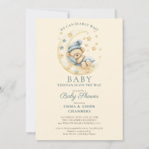 Invitation Baby shower d'attente de l'ours en peluche