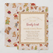 Invitation Baby shower d'attente de l'ours en peluche (Devant / Derrière)