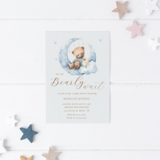 Invitation Baby shower d'attente de l'ours en peluche