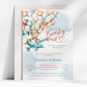 Invitation Baby shower d'attente de l'ours en peluche