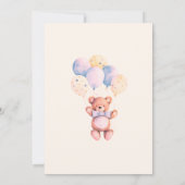 Invitation Baby shower d'attente de l'ours rose (Dos)