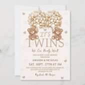 Invitation Baby shower d'attente des jumeaux (Devant)