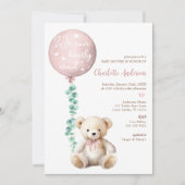 Invitation Baby shower d'attente d'Eucalyptus rose (Devant)