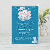 Invitation Baby shower d'attente précoce du nuage d'ours en p (Debout devant)