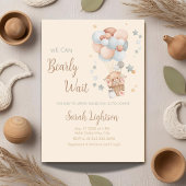 Invitation Baby shower d'attente précoce Neutral Teddy Thème