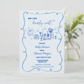 Invitation Baby shower d'attente rapide de la main de griboui (Debout devant)