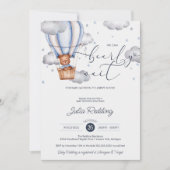 Invitation Baby shower d'attente rapide de l'ours en peluche (Devant)